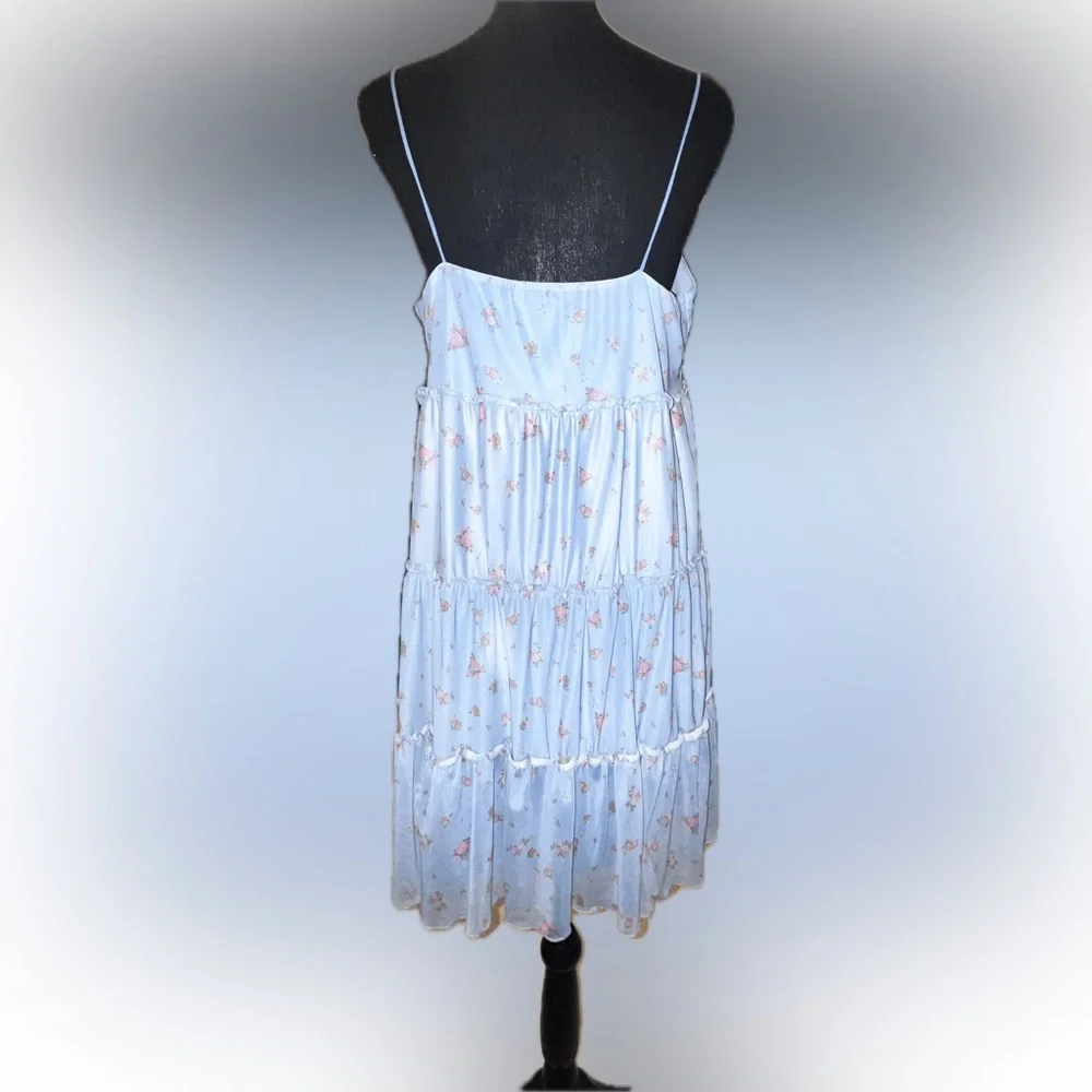 Floral Blue and Pink Dress - Picture 3 of 6